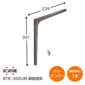 ★ポイント5倍!!★スガツネ工業/LAMP BTK-300UM アンバー BTK型 鋼製棚受け ブラケット サイズ300(高さ301mm×長さ238.5mm) 1本入り 棚受け 棚 ウォールシェルフ シェルフ 補強 連結 120-030-193 ※取寄せ品※