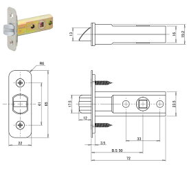 ノダ(NODA) P101F ウエストOEMチューブラ錠 フロント65mm×22mm バックセット50mm ※取寄せ品※