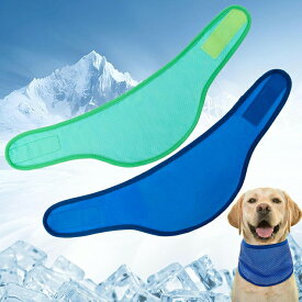 犬用クールスカーフ クールバンダナ ペット用冷却首輪 ひんやりクールネック 冷感リング 暑さ対策 熱中症対策 ペット用冷感タオル 犬 涼感ボーダー 冷やす 軽量 調節可能 簡単装着 熱中症対策 ネッククーラー お散歩 夏用品 犬猫兼用
