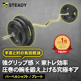 STEADY EZバー イージーバー 筋トレ器具 バーベル ウエイトトレーニング ジム barbell ezバー シャフト単品 セット販売 ST129-SHA-Ez-120cm