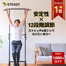 ＼1000円OFF ~1/31まで／ぶら下がり健康器 懸垂マシン 筋トレ 安定強化版 チンニングスタンド 懸垂器具 懸垂スタンド 懸垂バー トレーニング器具 ディップス トレーニング ストレッチ フィットネス 【1年保証】 STEADY ST101