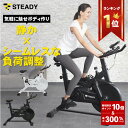 ＼ P10倍&300%Pバック／スピンバイク 静音 非接触Airホイール 室内 エアロバイク 連続100分 図書館より静か 水平アジャスター ダイエット フィットネスバイク トレーニング 家庭用 自転車 【1年保証】STEADY ステディ ST128