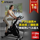 ＼P20倍&300%Pバック／スピンバイク Pro 静音 13kgホイール 家庭用 フィットネスバイク エアロバイク Zwift Kinomap 対応 Bluetooth 接続トレーニング 筋トレ 室内 負荷調整 実走感 連続120分【1年保証】STEADY ST142
