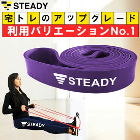 トレーニングチューブ 紫（強度:ハード） 日本語トレーニング動画 STEADY ステディ ゴムバンド エクササイズバンド フィットネスチューブ レジスタンスバンド ループバンド トレーニング フィットネス ストレッチ ST110