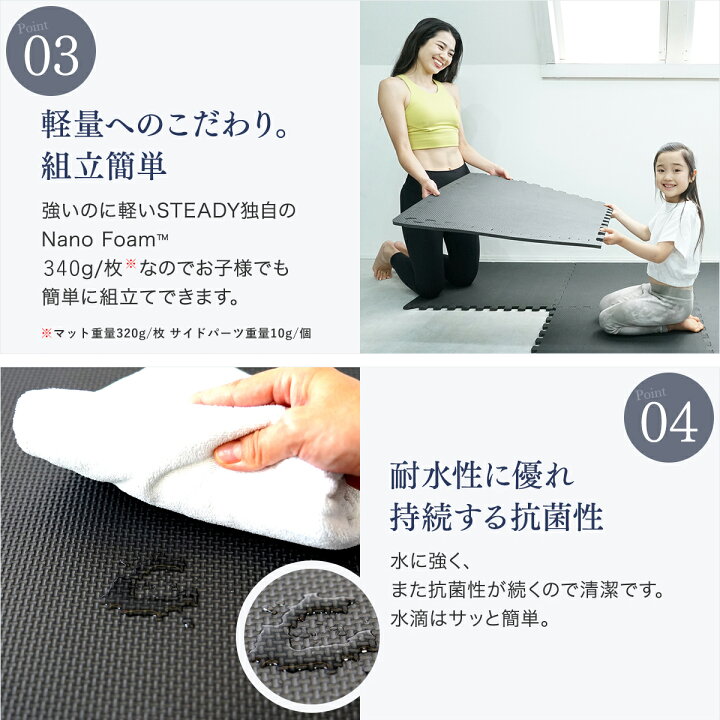 楽天市場】【1年保証】 ジョイントマット 高密度Nano Foam 防音・関節 