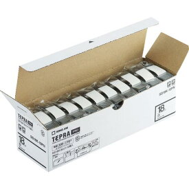キングジム　ラベルプリンタ用テープカートリッジ　「テプラ」PROテープエコパック（10個入り）白 SS18K-10PN ( SS18K10PN ) （株）キングジム