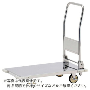 テックサス ハンドル折りたたみ式台車(コンパクト台車) 900X600 SUSφ100ウレタン車 ( CL-B9060FL ) (株)テックサス 【メーカー取寄】