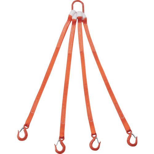 ＴＲＵＳＣＯ ４本吊ベルトスリングセット ２５ｍｍ幅Ｘ１ｍ 吊り角度