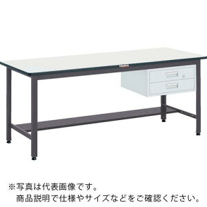 TRUSCO 中荷重作業台(500kg)AEW型 1800X750XH740 2段引出付 ダークグレー色 ( AEWS-1875F2 (F-2NG ツキ) ) トラスコ中山(株)