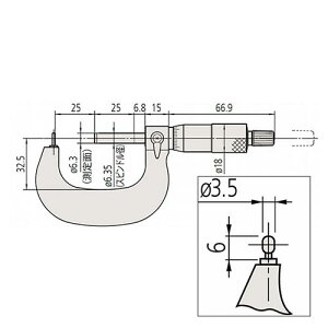 ミツトヨ 棒球面マイクロメータ (115-309)  ( BMB2-50 )