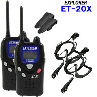 小電力トランシーバー黒 2台セット　イヤホンマイク付 ET-20X黒　免許不要！【UBZ-LM20と通話可能】