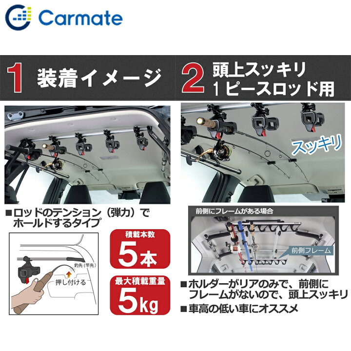 楽天市場】カーメイト INNO イノー ロッドホルダー 釣り竿 車載 