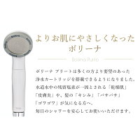 シャワーヘッドボリーナプリートマイクロナノバブル浄水節水塩素除去美容バスグッズ(浄水カートリッジ2本付)ボリーナ【送料無料】【レビューでプレゼントあり】