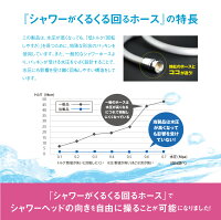 シャワーがくるくる回るホース
