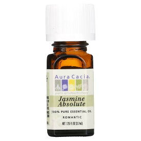 Aura Cacia　100％ピュアエッセンシャルオイル、ジャスミンアブソリュート、3.7ml（0.125液量オンス）