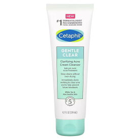 Cetaphil, ジェントルクリア、クラリファイングアクネクリームクレンザー、4.2 fl oz (124 ml)