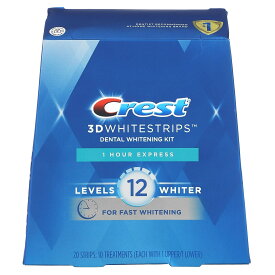 Crest　3DWhitestrips（3Dホワイトストリップス）、Dental Whitening Kit、1 Hour Express、20枚