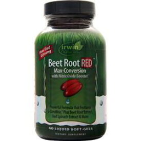 Irwin Naturals　Beet Root RED（ビートルートレッド）　一酸化窒素ブースター配合マックスコンバージョン　液体ソフトジェル60粒