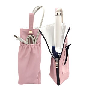 【クリップポケット付 × 耐熱仕様 】 ヘアアイロン収納 ヘアアイロンケース ヘアアイロンカバー 撥水 耐熱 ポーチ 収納ポーチ ストレートアイロン コテ 対応 ケース ヘアアイロンポーチ Clip