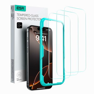 ESR iPhone 16 Pro Max �K���X�t�B���� �X�N���[�� �ی�t�B���� ��phone16promax �K���X�t�B���� 3�� �����K���X�t�B���� �ȒP���t���K�C�h�g�t�� ��phone16promax �t�B���� �d�x9H �R���K�i�̔�U�h�~
