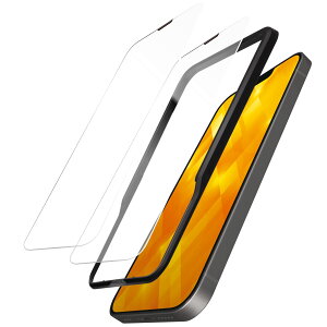 �G���R�� iPhone 14 / 13 / 13Pro �p �K���X�t�B���� 2���Z�b�g �K�C�h�g�t�� �d�x10H �ϏՌ� �Ռ��z�� ZEROSHOCK ��b���h�o�@�\�t�� [��b���Ƀz�R�������荞�܂Ȃ�] �N���A �ȈՃp�b�P�[�W (����) PMW