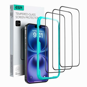 ESR iPhone 16 Plus/iPhone 15 Plus �K���X�t�B���� 3�p�b�N ��phone16plus �K���X�t�B���� iphone16plus �ی�t�B���� �����ی� �ȒP���t���K�C�h�g�t�� 9H�d�x �R���K�i�̔�U�h�~�� �S�ʃJ�o�[�ی� HD ��