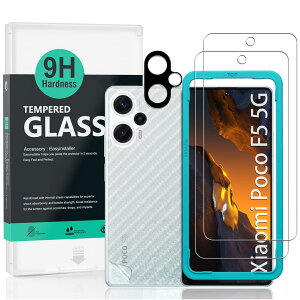 IBYWIND �K���X�t�B���� Xiaomi Poco F5 5G�i6.67�C���`�j�p�X�N���[���v���e�N�^�[ �����K���X2�� �J���������Y�v���e�N�^�[1�� �����ăJ�[�{���t�@�C�o�[�t�B����1�� [�w��ǂݎ�� ���t���ȒP