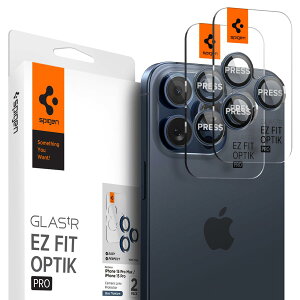 Spigen Glas tR EZ Fit Optik Pro iPhone 15 Pro/15 Pro Max/14 Pro/14 Pro Max �p �J�����t�B���� �ی� iPhone 15 Pro/15 Pro Max �Ή� �J���� �����Y �N���A �u���[�`�^�j�E�� 2����