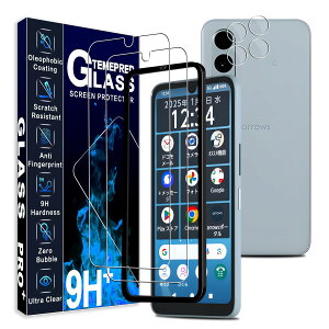 対応 Arrows We2 F-52E ガラスフィルム 【国産旭硝子素材製?2枚 フィルム+2枚カメラレンズフィルム】arrows we2 f-52e 保護フィルム Arrows We2 用の 強化ガラス 超薄 硬度9H 耐衝撃 飛散防止 気泡ゼロ