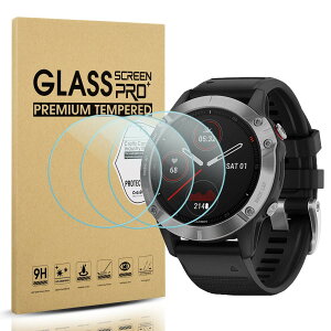 �y3���Z�b�g�zSuoman for Garmin Fenix 6 / 6 Pro / 6 Sapphire / 6 Pro Solar �ی�t�B���� 9H�d�x �y�� ���^ �w�� �C�A�h�~ �����ߗ� �t�H�b�V�� for Garmin Fenix 6 �t�B����