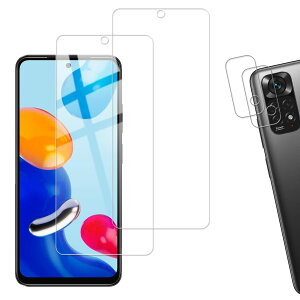 �y2+2���Z�b�g�zKPNS ���{�f�ސ� �����K���X Xiaomi Redmi Note 11 �p �K���X�t�B���� �J�����t�B���� �J�o�[ �ی�t�B����