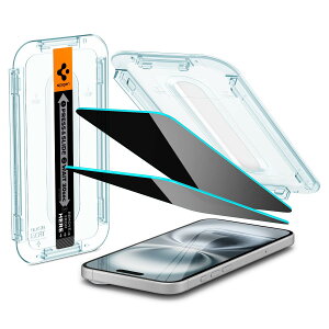 Spigen iPhone 16/iPhone 15 KXtB `h~ 9HdxKX \tLbgt iPhone16/iPhone15Ή vCoV[tB imR[eBO Uh~ 2 EZ Fit