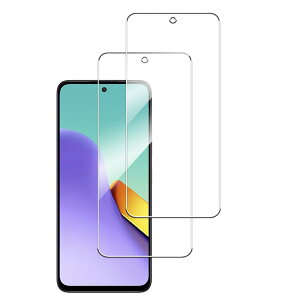 HUAKE ガラスフィルム Xiaomi Redmi 12 5G XIG03 用 国産硝子素材製 強化 ガラス 指紋防止 液晶 保護 フィルム レンズカバー【(2枚)ガラスフィルム 】