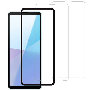 KPNS 【2枚入り+ガイド枠付き】Xperia 10 VI SOG14 SO-52E Xperia 10 V 2023 SO-52D SOG11 ガラスフィルム 国産硝子素材製 全面保護 強化ガラス 保護 フィルム