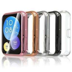 Simpeak HUAWEI WATCH FIT 2 対応 ケース フルカバー 5個セット ソフトTPU素材 メッキ加工 一体型全面保護カバー 耐衝撃性 指紋防止 高速反応 取扱簡単 ぴったりフィット