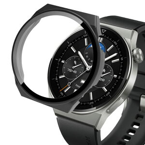HeeNia Huawei Watch GT 3 Pro 46mm �Ή� �J�o�[ PC�ގ� �S�ʕی�P�[�X �����ߗ� �Ռ��z�� �w��h�~ �y�� �C�菝�h�~ Huawei Watch GT 3 Pro 46mm �p (�u���b�N)