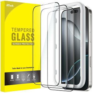 JETech iPhone 16 Pro 6.3C`p SʕیtB  KX KChgt P[XɊȂ HDNA 3Zbg