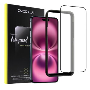 CYCOKLY iPhone 16 Plusp KXtB A`OAi6.7C`jQ[ یtB 2.5D {fވɎq ˖h~ wh~ CA KChgt ACtH16vX KX