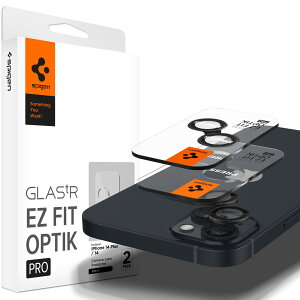 Spigen Glas tR EZ Fit Optik Pro iPhone 15/15 Plus/14/14 Plus �p �J�����t�B���� �ی� iPhone 15/15 Plus �Ή� �J���� �����Y �N���A �u���b�N 2����