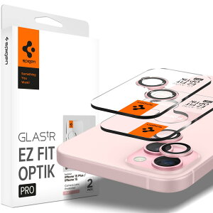 Spigen Glas tR EZ Fit Optik Pro iPhone 15/15 Plus/14/14 Plus �p �J�����t�B���� �ی� iPhone 15/15 Plus �Ή� �J���� �����Y �N���A �s���N 2����