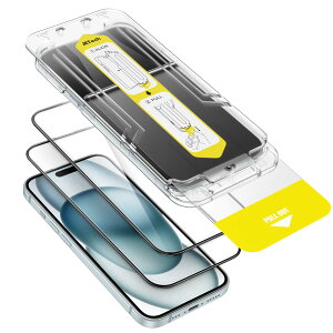 JETech iPhone 15 Plus 6.7C`p tSʕیtB 10bŒȒPCXg[ XebvgCt CA KX HDNA 2Zbg