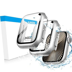�y360°�h���P�[�X�zAUNEOS Apple Watch�P�[�X Series 10 46mm��p�ی�J�o�[ �A�b�v���E�H�b�`�ی� PC+�����K���X�f�� ��̌^ �V�f�U�C�������ߗ� �d�x9H �ϏՌ� �S�ʕی� �����^ �����ȒP(46mm�ASilver�h