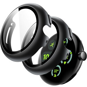 JEDirect Google Pixel Watch 3/2/1 41mmp P[X tیtBt 9HKX n[hPCop[ SʕیJo[ 2Zbg (ubN/ubN)