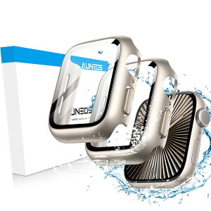 �y360°�h���P�[�X�zAUNEOS Apple Watch�P�[�X Series 10 46mm��p�ی�J�o�[ �A�b�v���E�H�b�`�ی� PC+�����K���X�f�� ��̌^ �V�f�U�C�������ߗ� �d�x9H �ϏՌ� �S�ʕی� �����^ �����ȒP(46mm�AStarlight