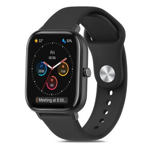 [Amzpas] 20mm �o���h for Amazfit GTS 4 Mini/GTS 4/GTS 3/GTS 2 Mini, Bip U Pro/Bip 3/Bip 3 Pro �o���h �����x���g �_�炩�� �V���R���o���h ���߉\ (�u���b�N)
