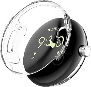 ELYBYYLE for Google Pixel Watch 2 �P�[�X Google Pixel Watch 2�p�P�[�X Google Pixel Watch 2�p �t���J�o�[ PC�f�� ��̌^ �S�ʕی� �����ȒP �����ߗ� �w��h�~ Google Pixel Watch 2 �P�[�X �N���A