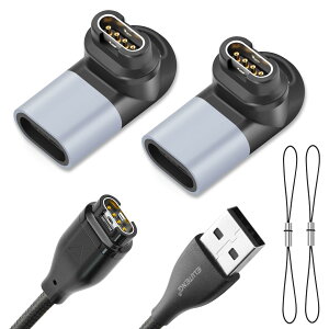 ELUTENG K[~pϊA_v^[ 2 L^ + [dP[u 1m Zbg USB Type CΉ K[~ [dP[u }[d [d for Garmin h~Xgbvt Fenix Venu2 s70 Forerunner Instinct vivomove