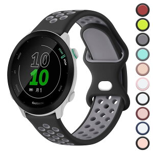 �R���p�`�u�� Garmin ForeAthlete 55 / ForeAthlete 245/245M / ForeAthlete 645/645M�p�o���h �����x���g,20mm �X�|�[�c�^�C�v�ʋC���_��V���J�Q�����X�g�o���h (�u���b�N/�O���[)