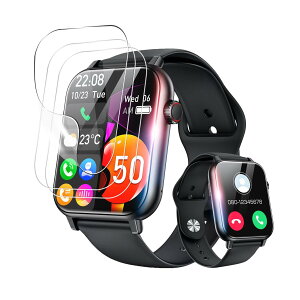 For Nexmora 2.06インチ超大画面 フィルム 保護フィルム【2024革新モデル】高感度です 指紋防止 飛散防止 高い透明度 反射低減 水や油に強い スマートウォッチ 2.06インチ 保護フィルム【3枚入り