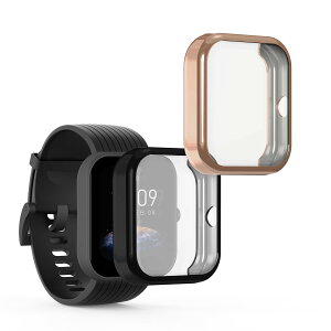 kwmobile 2x �P�[�X Huami Amazfit Bip 3 / Bip 3 Pro�Ή� �J�o�[ - �t���J�o�[ �V���R�� �ϏՌ� �S�̕ی� ���F/�s���N�S�[���h